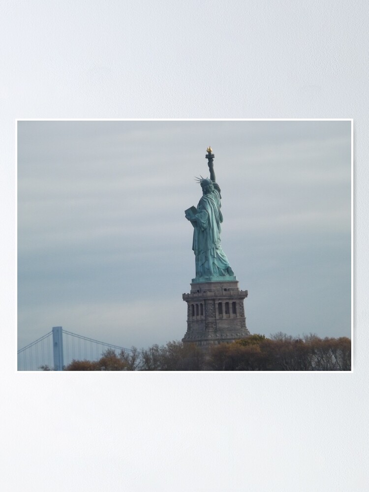 Historic Statue Of Liberty Liberty Island View From Liberty State Park New Jersey Poster By Lenspiro Redbubble