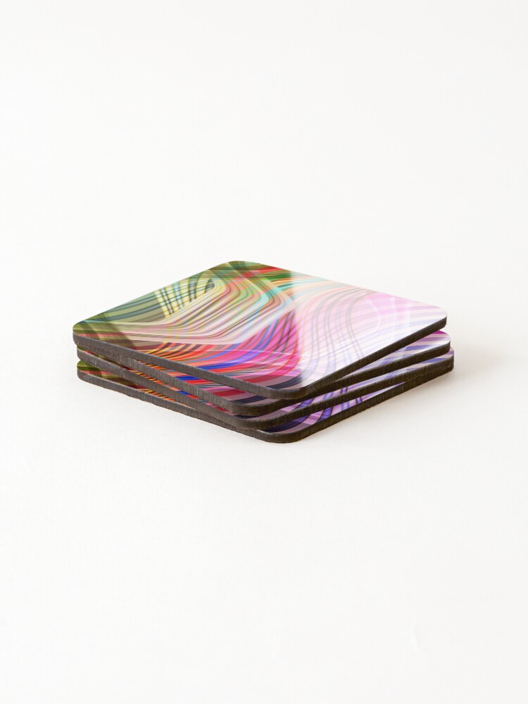 Thumbnail 4 of 5, Coasters (Set of 4), Intersecting Rainbows designed and sold by Ruffmouse.