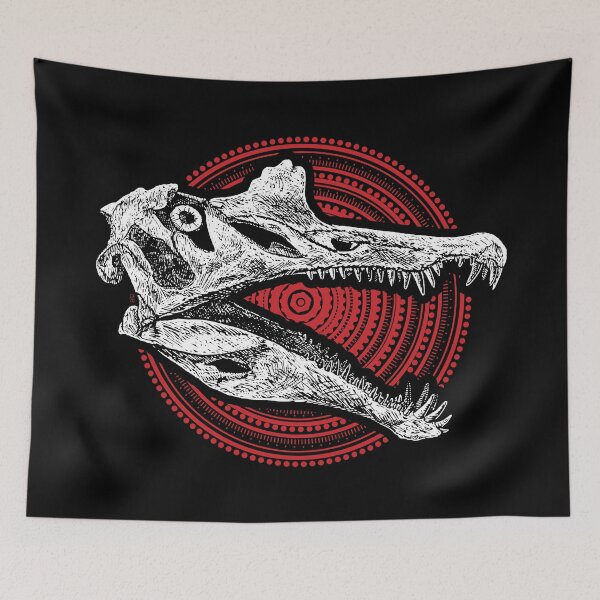 Item preview, Spinosaurus Skull (with red background) designed and sold by labideas.