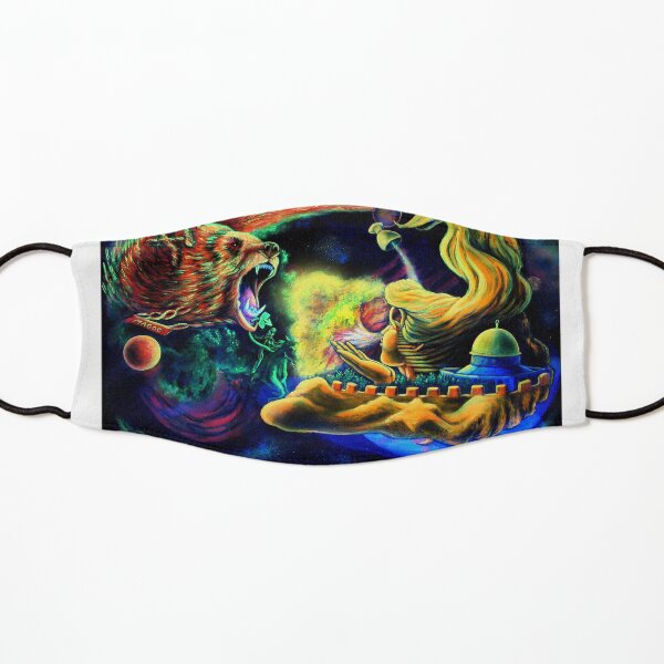Trippy Psychedelic Visionary Surreal Psy Art - THE BRINGING OF MARS by Vincent Monaco Kids Mask