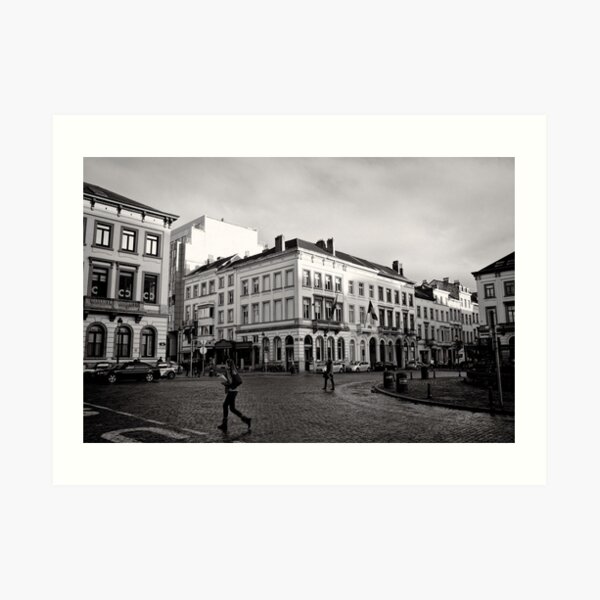 Crossing Luxembourg Square - Brussels Art Print