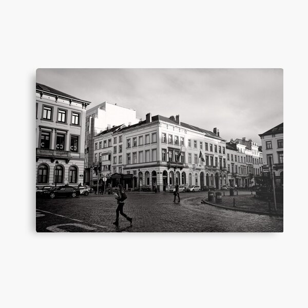 Crossing Luxembourg Square - Brussels Metal Print