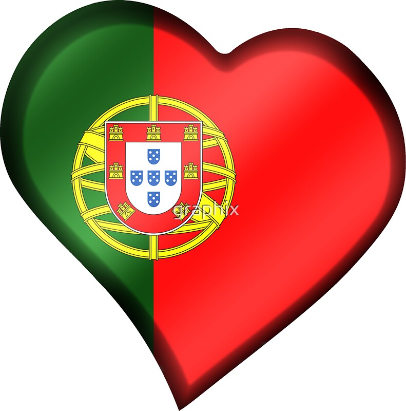 "Portuguese Flag - Portugal - Heart" Stickers by graphix ...