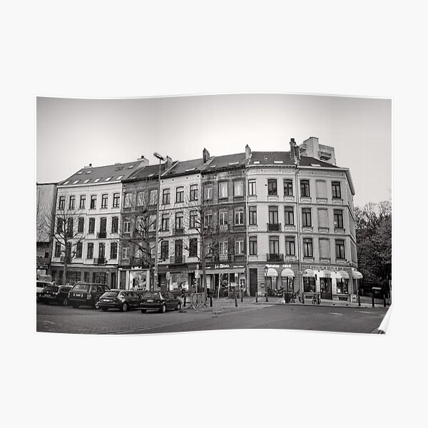 The shops of Place Jourdan - Brussels Poster