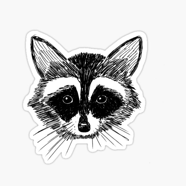 Cara de mapache en gris Pegatina