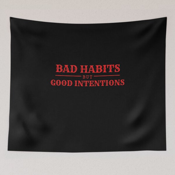 Item preview,  Red BAD HABITS but GOOD INTENTIONS vintage designed and sold by hasnimed.