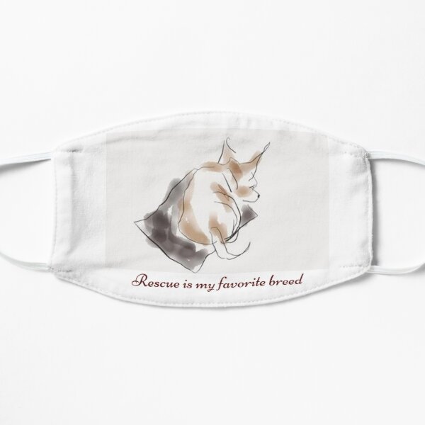 Dog lover and dog rescue lovers. Adopt don't shop. Watercolor of sleepy rescue dog Mask