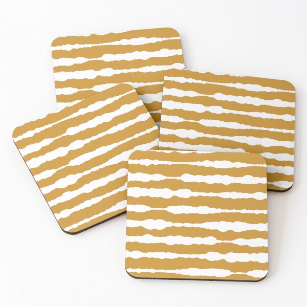 Item preview, Macramé Stripes Minimalist Pattern in White and Mustard Gold designed and sold by kierkegaard.