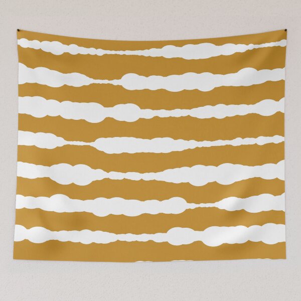 Item preview, Macramé Stripes Minimalist Pattern in White and Mustard Gold designed and sold by kierkegaard.