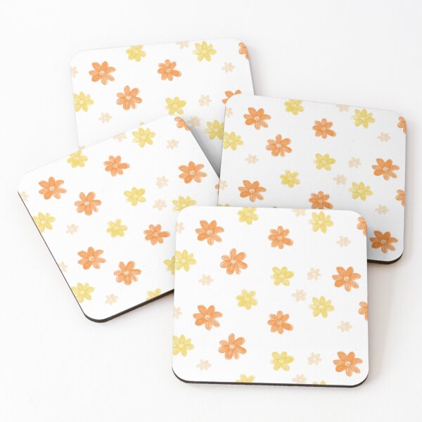 Item preview, dainty orange and yellow flowers designed and sold by nikkifrieder.