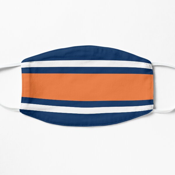 Navy, White, & Orange Power Stripe Flat Mask