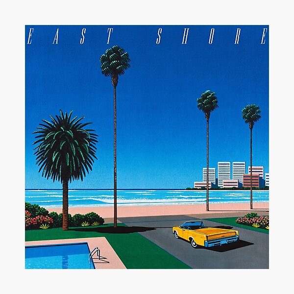 Item preview, Hiroshi Nagai Art Print Poster East Shore Vaporwave Aesthetic Wallpaper T-Shirt designed and sold by coolhiphoptees.