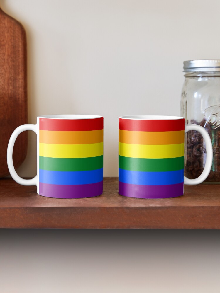 Pride Rainbow Stripes Coffee Mug For Sale By Lyndabarrie Redbubble