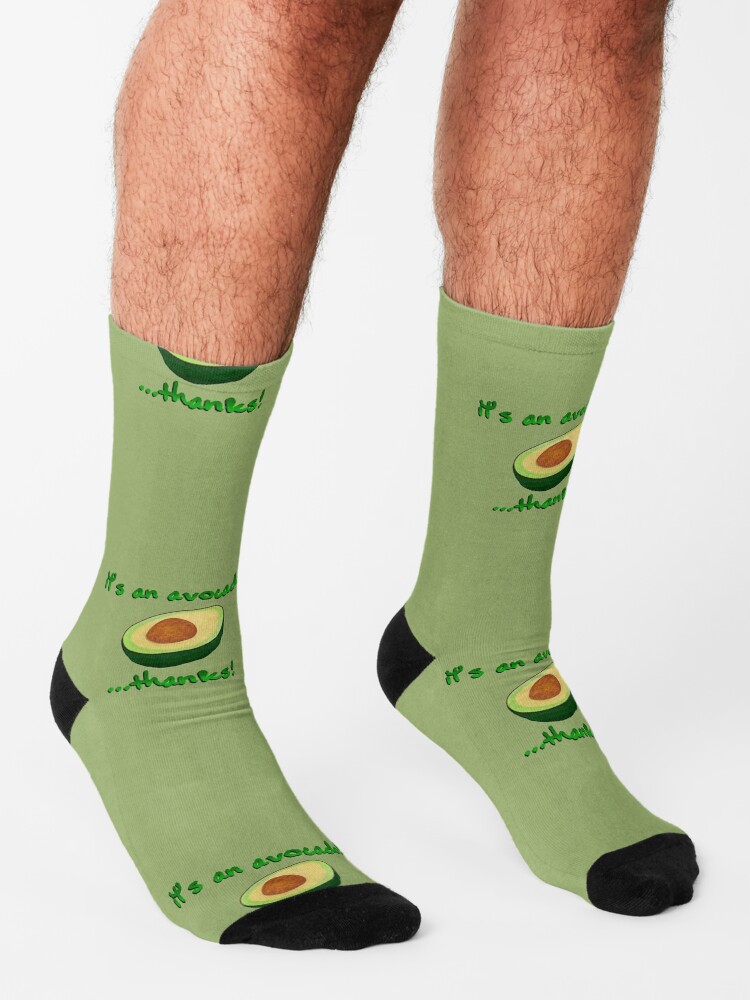 Alternate view of It's an Avocado! ...Thanks! - Vine Design Socks