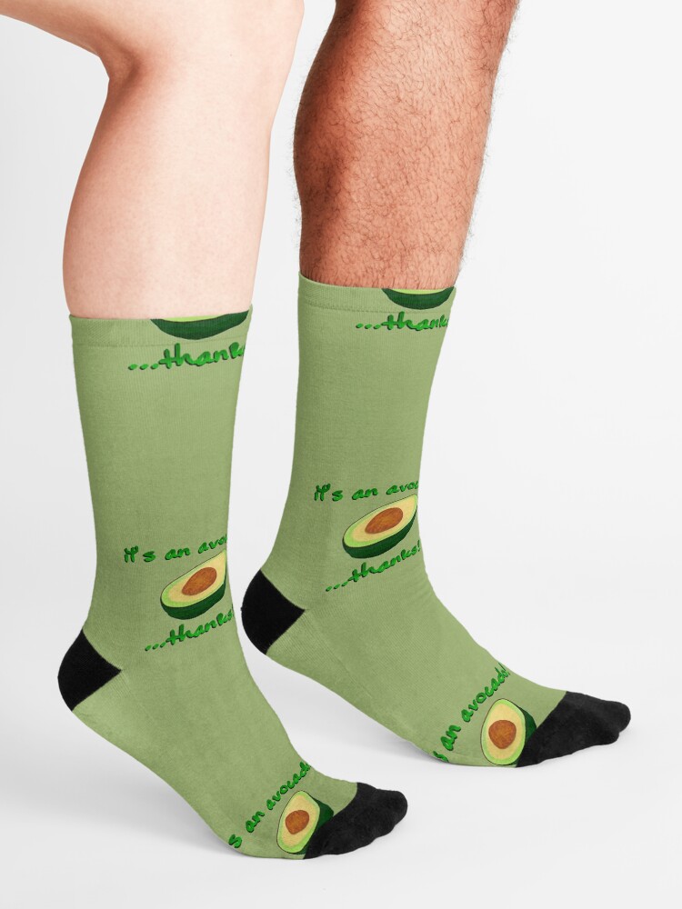 Alternate view of It's an Avocado! ...Thanks! - Vine Design Socks