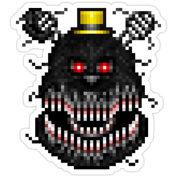 "Five Nights at Freddys 4 - Nightmare! - Pixel art" Stickers by