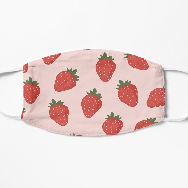 Pink Strawberry Face Mask  Flat Mask