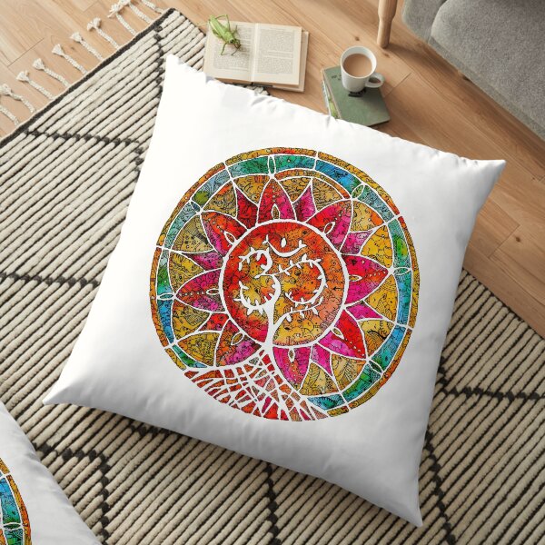 Tree of Life Mandala Floor Pillow