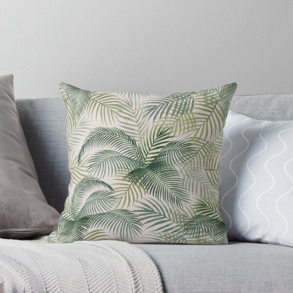 Item preview, Plants pattern / Palm tree leaves: light green designed and sold by oceanys.