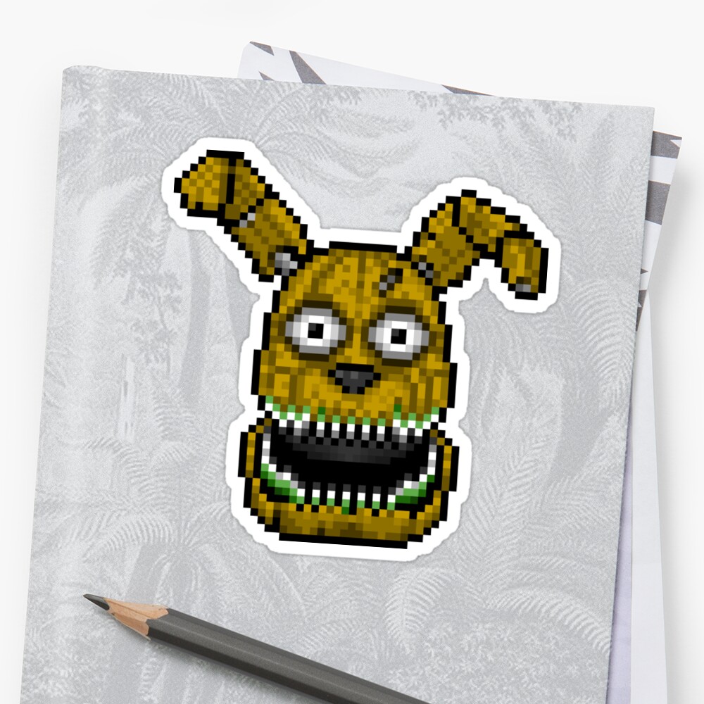 Five Nights At Freddy S Plushtrap Pixel Art Stickers By Geeksomniac Redbubble