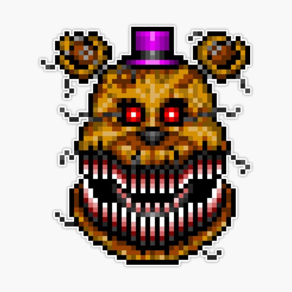 Nightmare fredbear plush pixel art