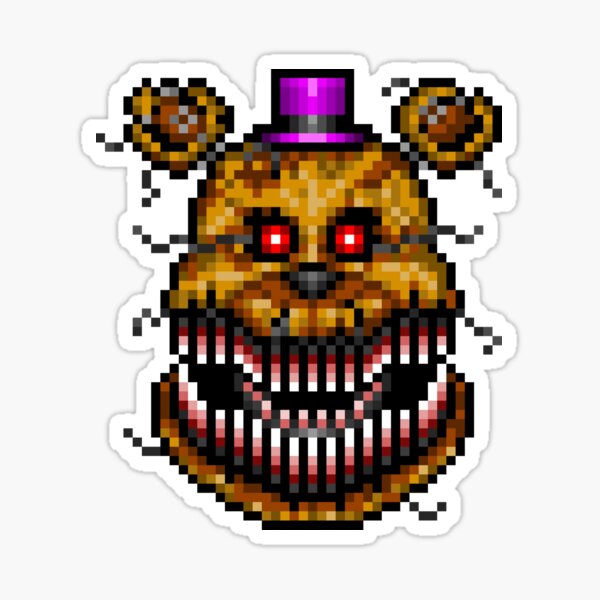 Five Nights At Freddys Nightmare Fredbear Pixel Art Sticker By My Xxx Hot Girl