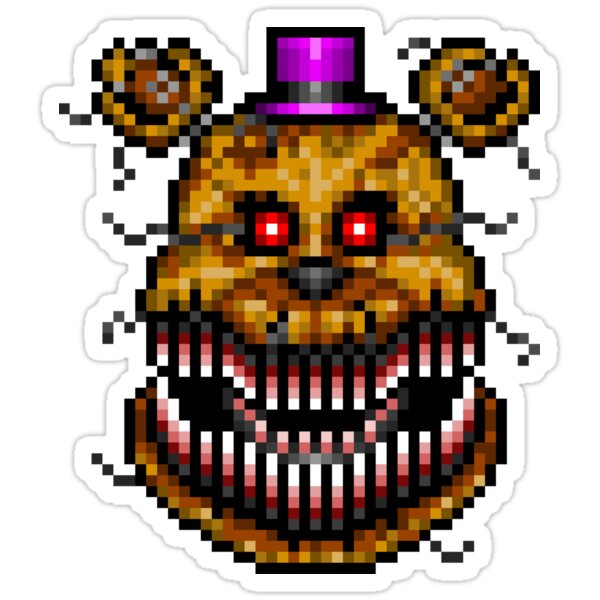 Pegatinas «Five Nights at Freddys 4 - Nightmare Fredbear - Pixel art