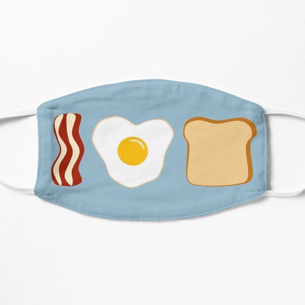 I Love Breakfast (blue background) Flat Mask