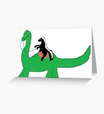 Ride that Dino Honey Badger! Greeting Card