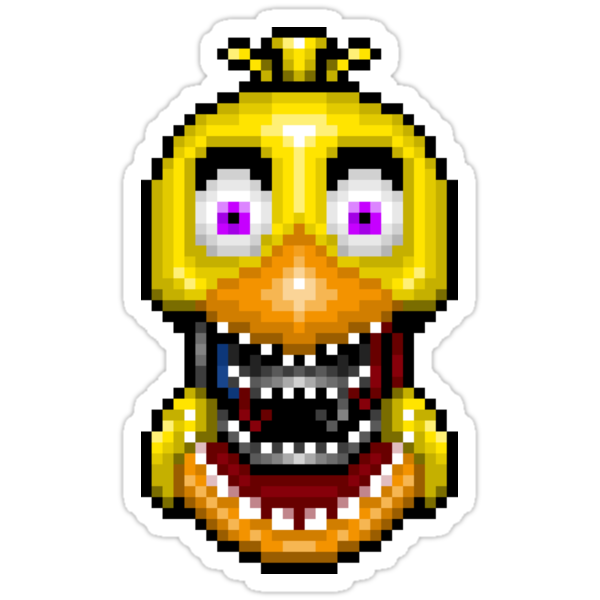 five nights at freddy's chica pixel art grid Geeksomniac phantom chica ...