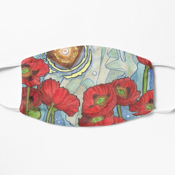Lady of August with Peridot and Poppies Floating Obon Lanterns Water Goddess Mucha Inspired Birthstone Series Mask