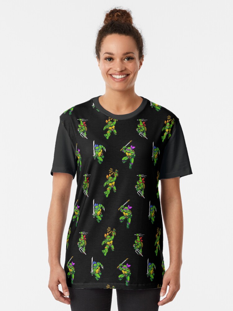 Alternate view of tmnt sprites pattern Graphic T-Shirt