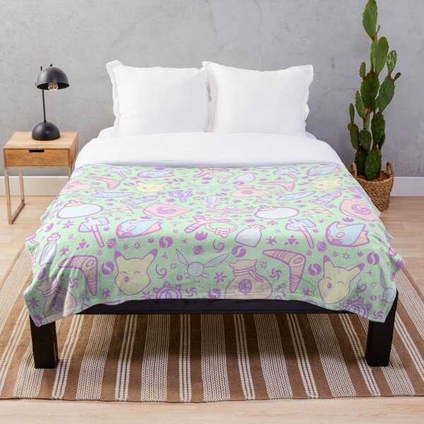 Zelda Doodlez (Green Pastel ver.) Throw Blanket