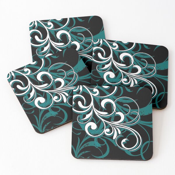 Item preview, Teal and White Swirls designed and sold by ZZDeZignZ.