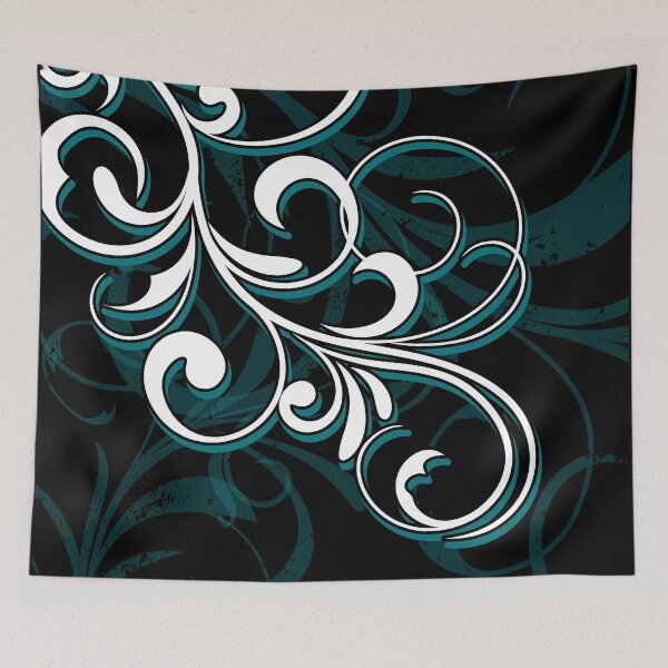Item preview, Teal and White Swirls designed and sold by ZZDeZignZ.