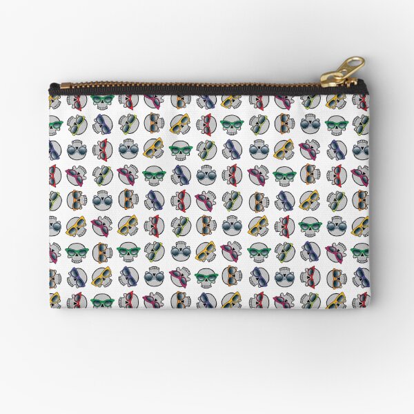 Flat Fashionable Skulls Zipper Pouch