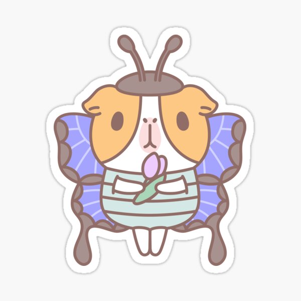 Guinea pig in Butterfly Costume Sticker