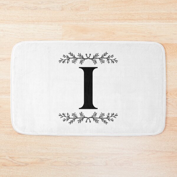 Item preview, Bold I initial between Pine Branches designed and sold by Kari Nichols.