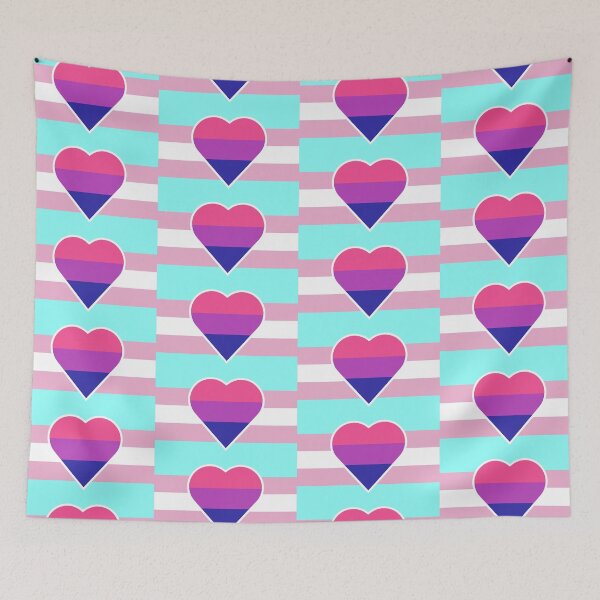 Item preview, Transgender Pride Flag with Bisexual/Biromantic Heart designed and sold by DisneyFanatic23.