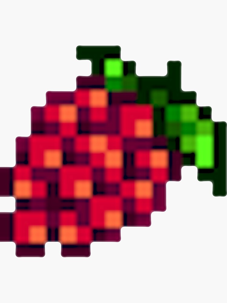 "Stardew Valley Pixel Salmonberry" Sticker by edevyor Redbubble