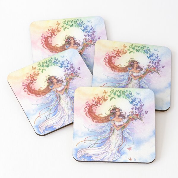 Iris of the Rainbow Fairy Coasters (Set of 4)