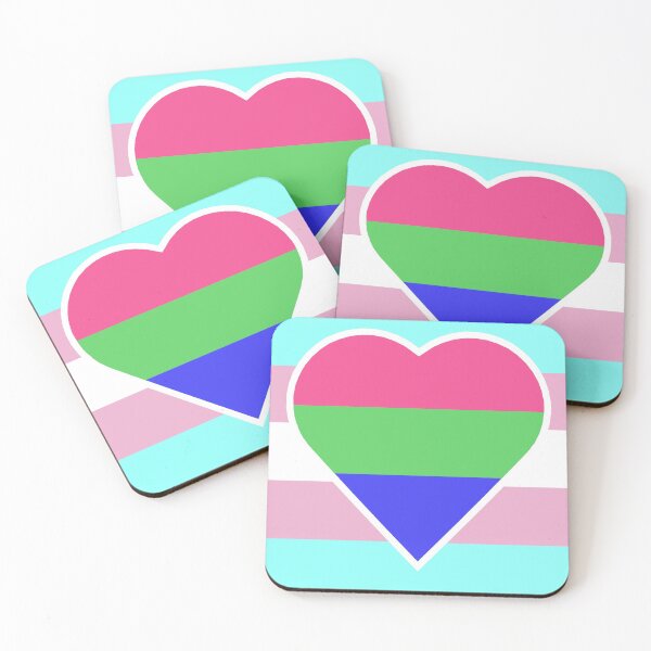 Item preview, Transgender Pride Flag with Polysexual/Polyromantic Heart designed and sold by DisneyFanatic23.