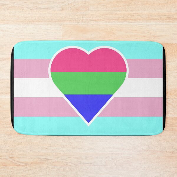 Item preview, Transgender Pride Flag with Polysexual/Polyromantic Heart designed and sold by DisneyFanatic23.