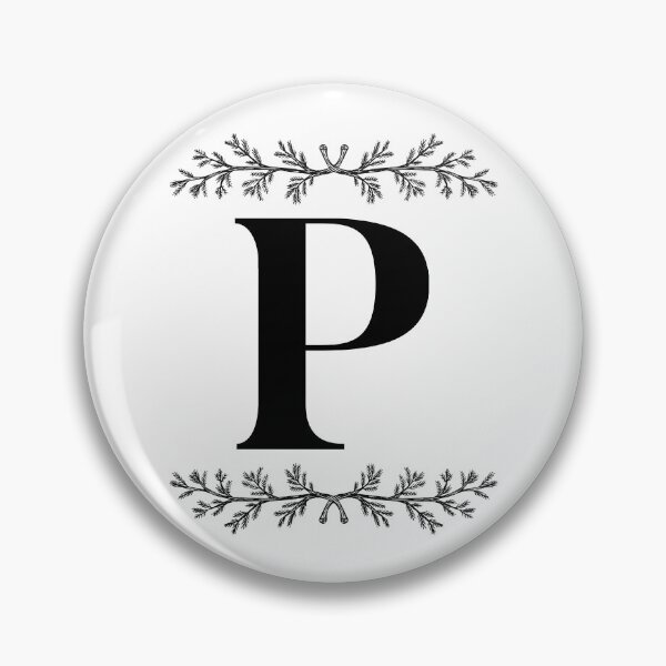 Item preview, Bold P initial between Pine Branches designed and sold by Kari Nichols.