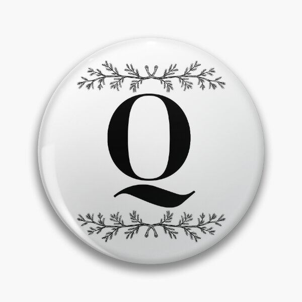 Item preview, Bold Q initial between Pine Branches designed and sold by Kari Nichols.