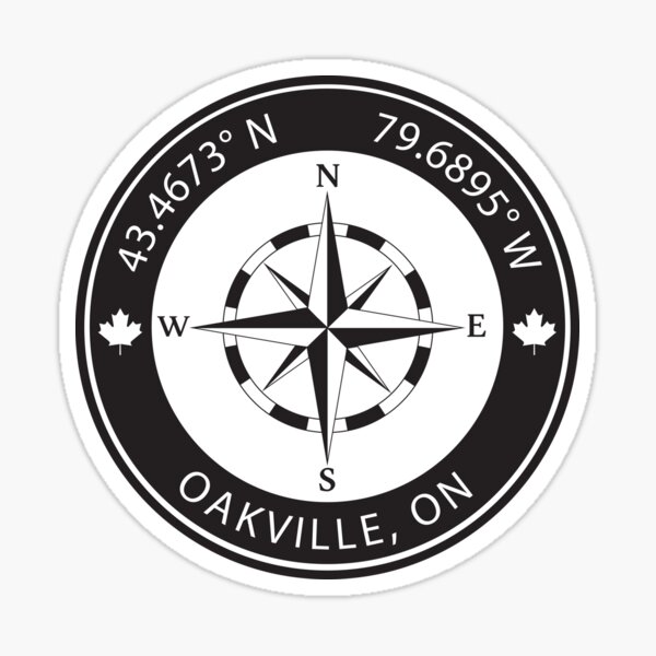 Item preview, Coordonnées géographiques d'Oakville, Ontario designed and sold by TeeOhGraphics.