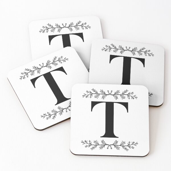 Item preview, Bold T initial between Pine Branches designed and sold by Kari Nichols.