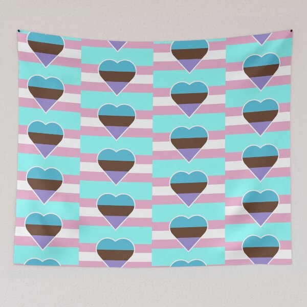 Item preview, Transgender Pride Flag with Androsexual/Androphilic Heart designed and sold by DisneyFanatic23.