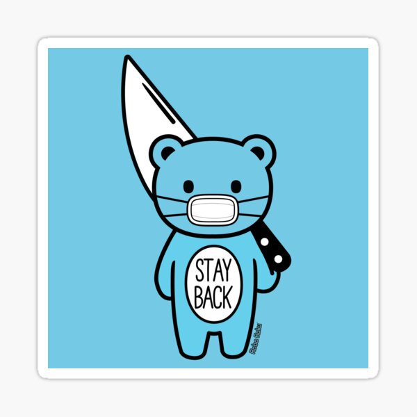 Stay Back Mood Bear Sticker