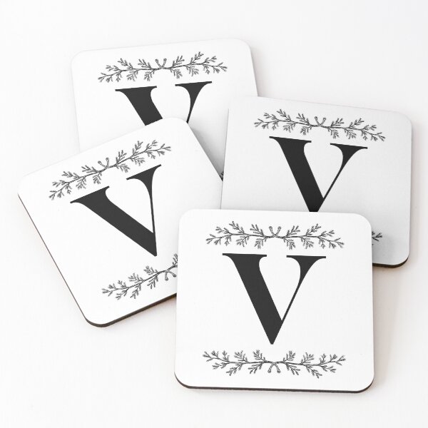 Item preview, Bold V initial between Pine Branches designed and sold by Kari Nichols.
